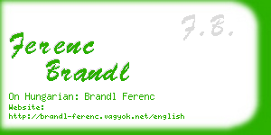 ferenc brandl business card